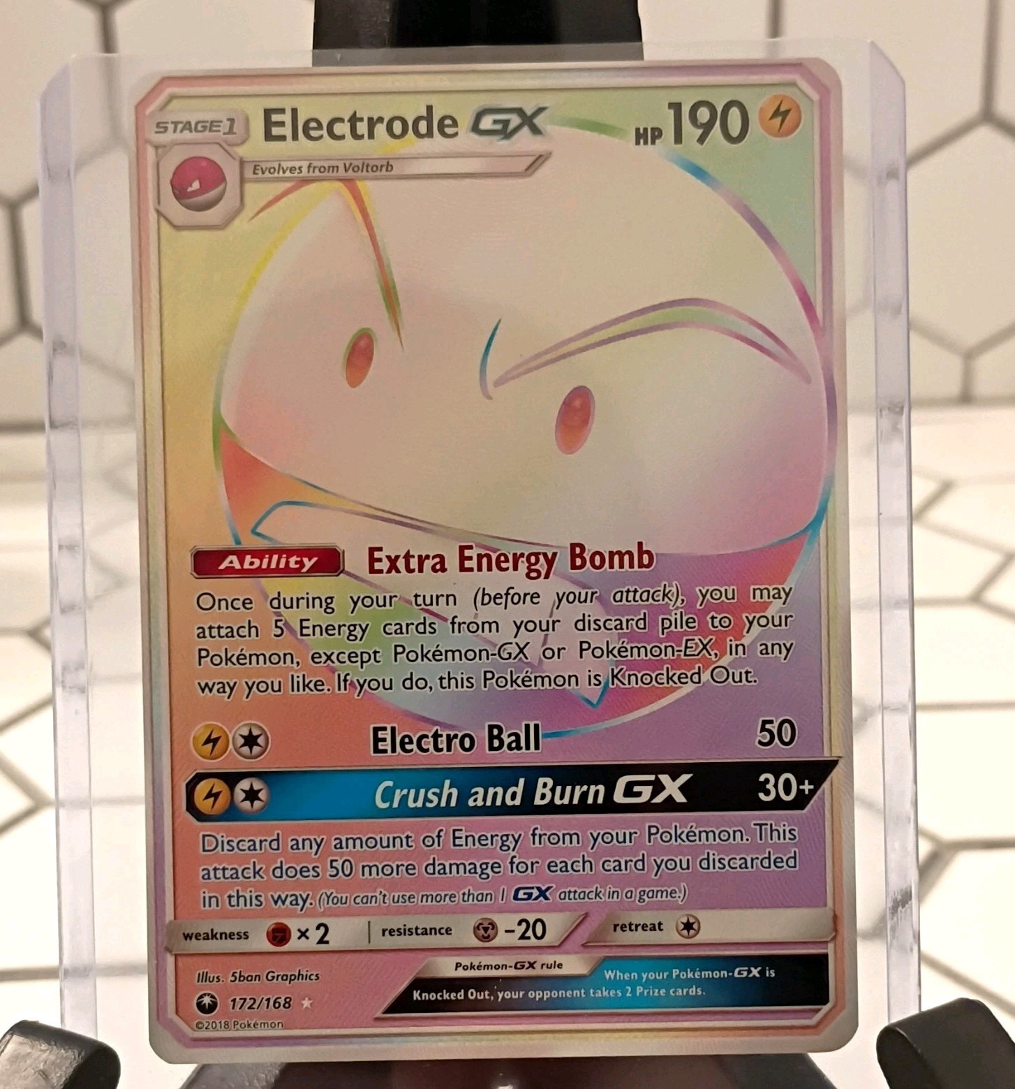 Pokémon TCG Electrode GX #172/168 Celestial Storm Full Art Holo Secret Rare