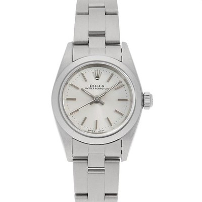 ROLEX Oyster perpetual 76080 Silver bar Y Number second hand Women