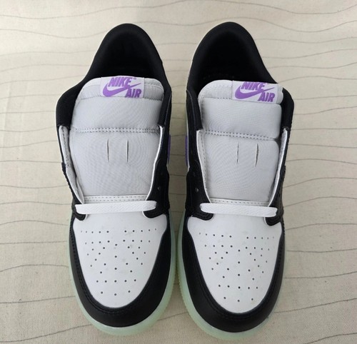 New Nike Youth Air Jordan 1 Retro Low Glow-in-the Dark Shoes HF0410-001 Sz 6.5Y - Picture 4 of 12