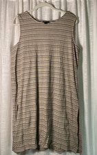 J Jill Wearever Collection Striped Sleeveless Dress Casual Comfy Womens L
