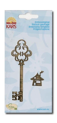 Prägeschablone Schablone Metall Kars Erica Design Schlüssel & Haus Embossing - Bild 1 von 3