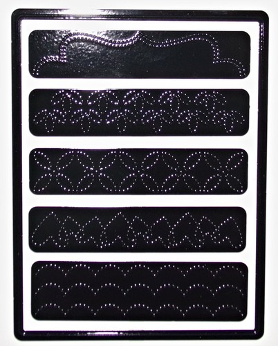 Diamond Press Perforated Background Dies Set Scallops, Flowers, Leaves All New - 第 2/11 張圖片