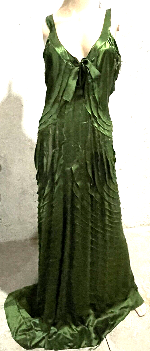 New Alberta Ferretti Runway Embroidered Long Maxi Gown Dress US 10  