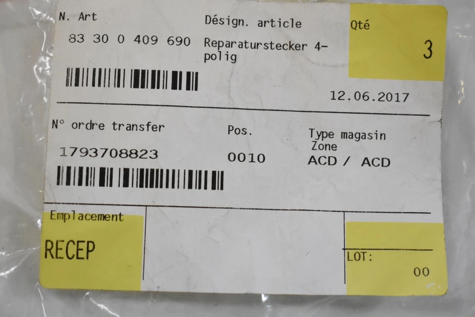 cosse de réparation 4 broches moto BMW R1200 K1200 S1000 ... ref:83300409690 - Photo 3/3