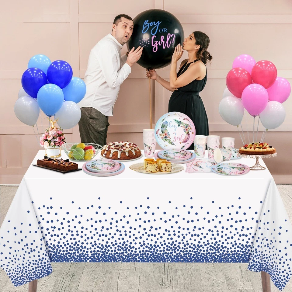 130件装性别展示派对用品25件,性别展示盘子和餐巾纸 — 第 2/4 张图片