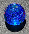 Handblown Dichroic Glass Paperweight - Janet Wolery - Planet Blue - 3 1/2”