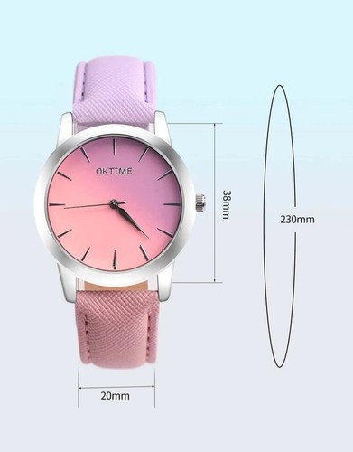Female Two Tone Strap Round pointer analog Fashion Alloy Quarts Watch - Picture 8 of 9