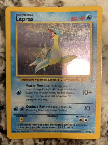 Pokémon Lapras 10/62 Excellent Card RARE - Bild 1 von 2