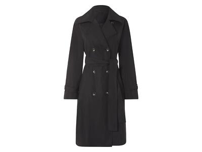 esmara  Damen Trenchcoat mit Gehschlitz hinten (schwarz, M (40/42)) - B-Ware