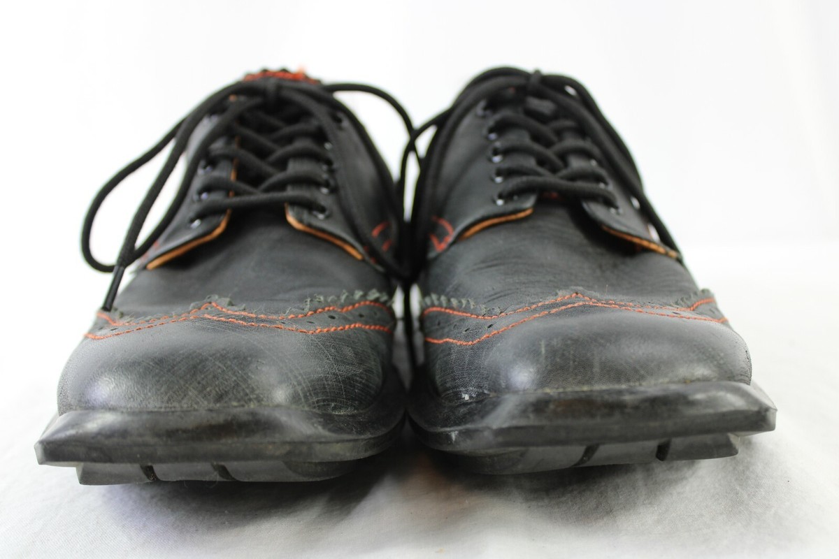 ?John Fluevog Charles Future Angels Wingtip Lace Up Brown Shoes Men 13 John Fluevog Charles Future Angels Contrast Leather Wingtip  main image 3