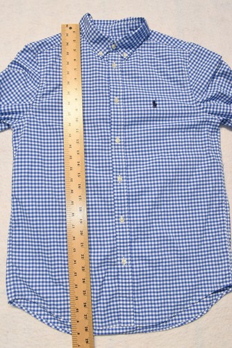 Polo Ralph Lauren Kids XL 18/20 Blue Performance Fit Gingham Button Up Shirt - Picture 7 of 10