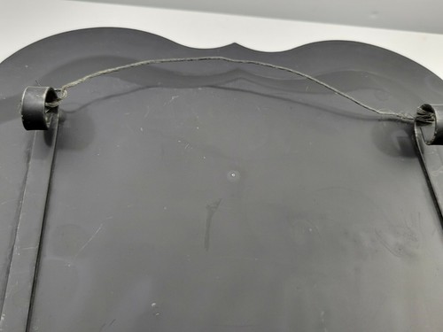 Vintage Black Toleware Metal Serving Tray Handles Handpainted Pink Floral 16X11" - Picture 4 of 11