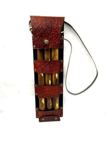 Metal Rabbit handle walking stick cane with Leather cover stick 3 part open - Picture 2 of 5