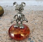 Mickey Mouse Tiny Pewter Figurine On Glass — photo 1