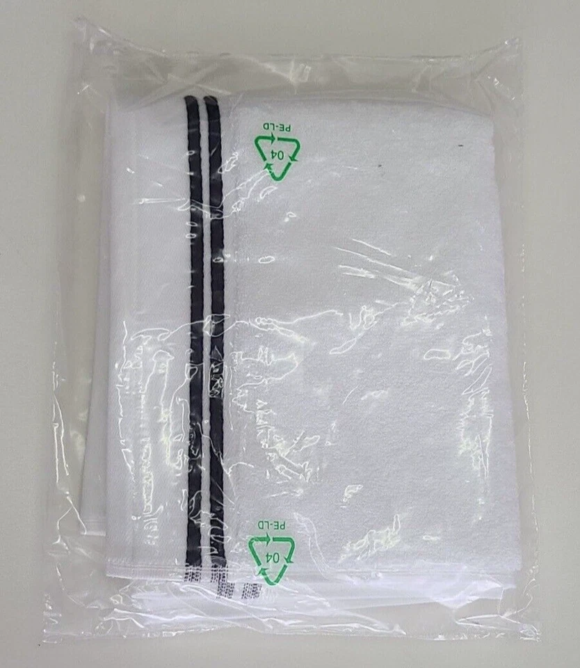 Полотенце для рук Sferra Aura белое/черное 20x30 - Изображение 2 из 4