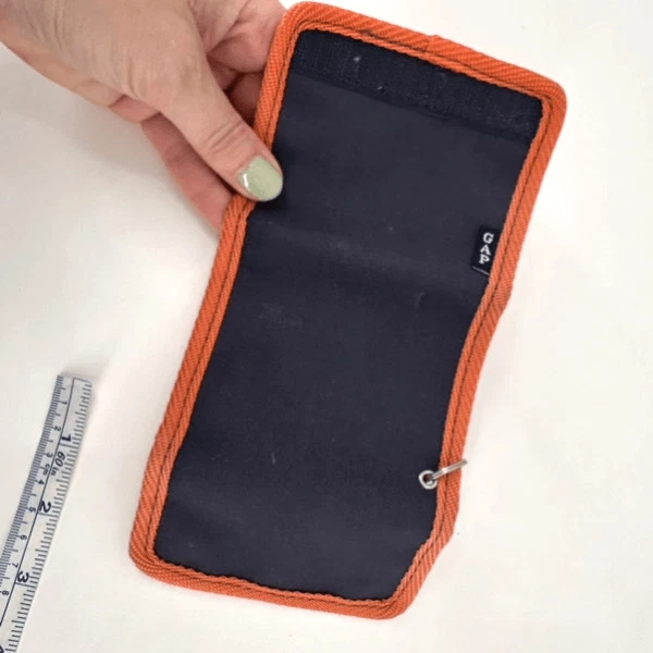 Cartera Gap Vintage Años 90 Para Hombres Unisex Gancho y Lazo Triple Plegable Bloques de Color Lona Azul Marino Foto 4 de 4