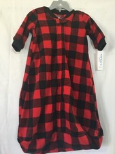 New Carter's Fleece Sleep Sack Blanket Sleeper Plaid Boy Girls Unisex 3-6M