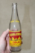 MEADVILLE PA ROYAL CROWN COLA RC PYRAMID SODA BOTTLE 12 OZ ACL CLEAR