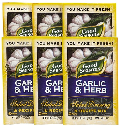 Good Seasons Garlic Herb Salad Dressing Recipe Mix Pack of 6 075 Ounce
