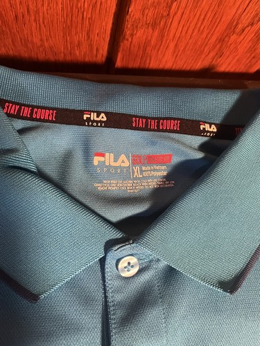 Fila Sport Golf Athletic Fit Blue Mens Adult Polo Shirt Size XL - Picture 4 of 8