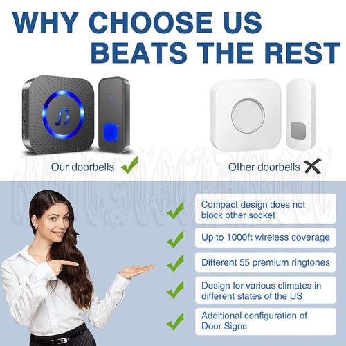 Gate Entry Door Bell Wireless Doorbell Sensors Alert Chime Alarm Security 300m - Picture 8 of 12