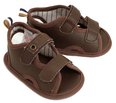 Baby Boys Brown Sandals Shoes Size 0-3 Months Next UK