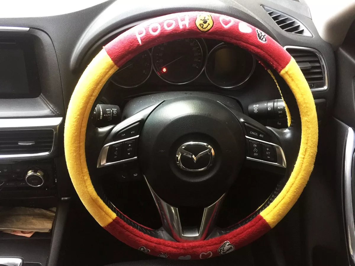 Winnie the Pooh Disney Car Truck Fabric Steering Wheel Cover Red Yellow