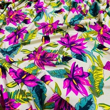 Printed Floral Purple and White Stretch Fabric 60" Wide Swimsuit Spandex By Yard
