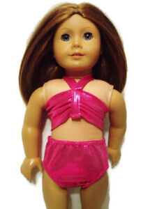 2pc-Hot-Pink-Swimsuit-Fits-American-girl-dolls-18-inch-Doll-Clothes-bathing-suit
