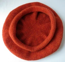 Felted Wool Cat Small Dog Ferret Pet Nest Bed Orange Round Artisan Handmade