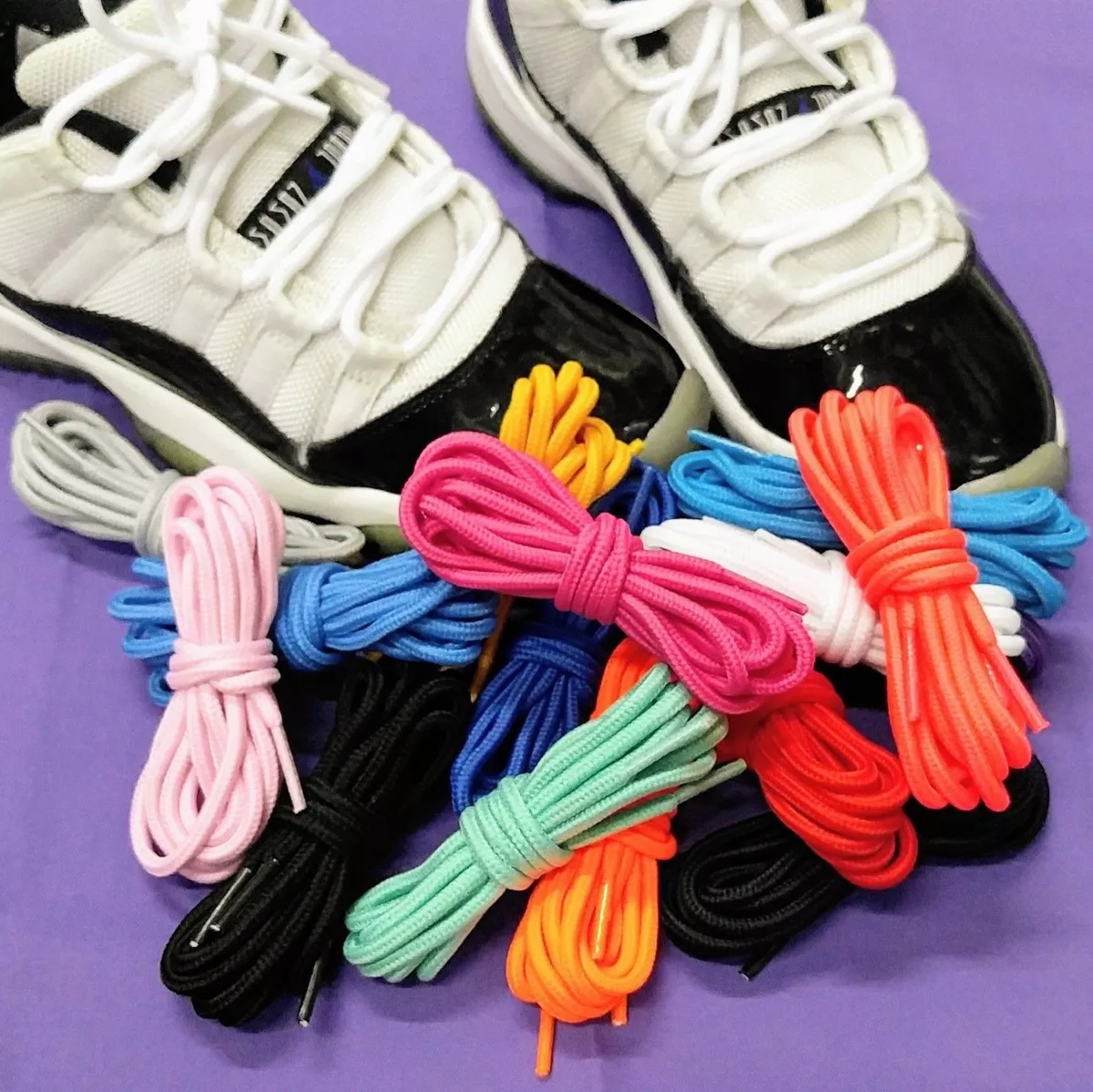 Rope Round Shoe laces For Air Jordan 11 XI YOUTH KIDS BK GS Low
