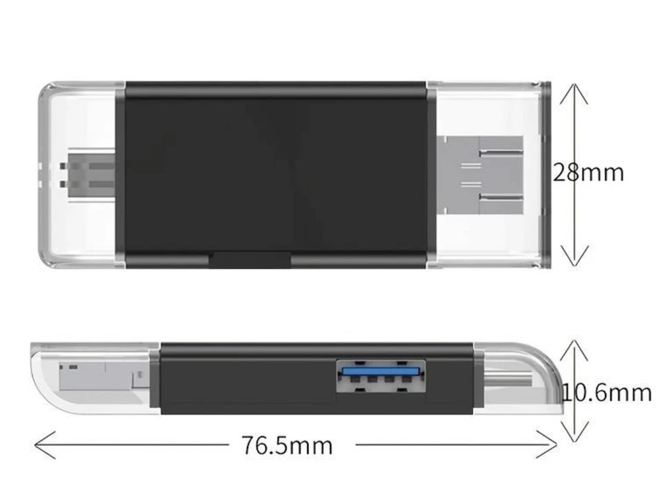Memory Card Reader 6 in 1 USB OTG Multi Adapter SD SDHC Mini Micro M2 MMC XD CF - Image 3 of 4