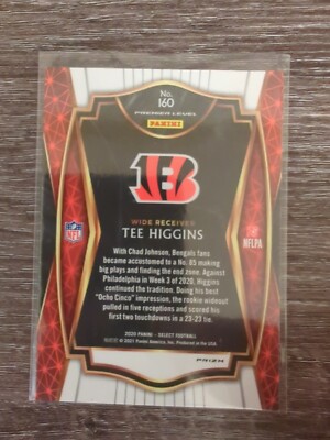 2020 Panini Select Tee Higgins Premier Level Silver Prizm Rookie