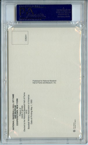 Early Wynn Signed Baseball Hall Of Fame Yellow Plaque Postcard PSA/DNA HOF auto - Picture 2 of 2