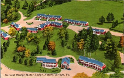 Natural Bridge Lodge Natural Bridge Virginia Linen Postcard B36.