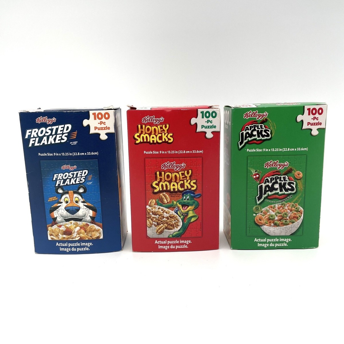 KELLOGGS FROSTED FLAKES HONEY SMACKS APPLE JACKS 100 PIECE PUZZLES