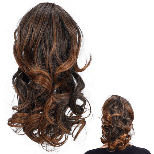 High Ponytail Wig Woman Miss Curly Closure Human Hair Faux Hairpiece