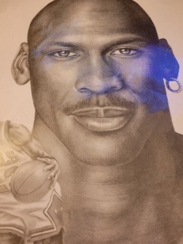 Michael Jordan Pencil Art Drawing 24" x 20" Sketch Art Check 📸 s - Picture 3 of 7