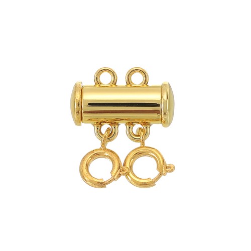 Layering Necklace Clasp 2 Strands Slide Magnetic Tube Lock Clasp, Gold - Picture 3 of 6