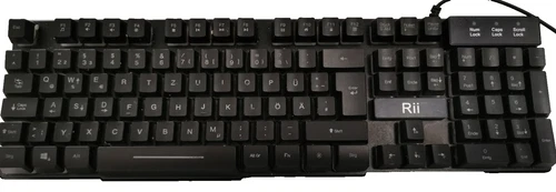 RII RK-100 PC TASTATUR mit LED BELEUCHTUNG Benutzter Zustand  (5619)