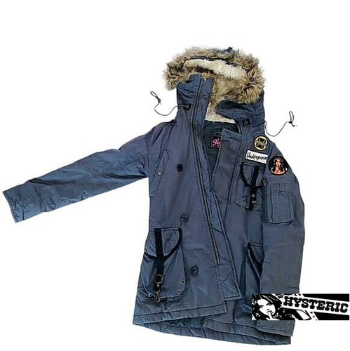 Vintage Hysteric Glamour Hoodie Multipockets Jacket Gray Full Zip #A - Afbeelding 2 van 16