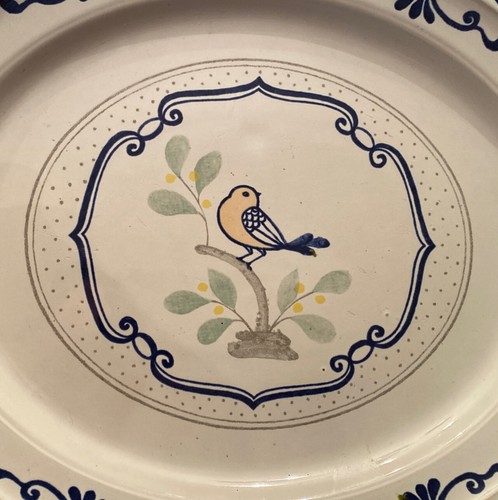 Franciscan Stoneware Platter California Love Bird Blue 13 3/4" Yellow Bird - Picture 3 of 6