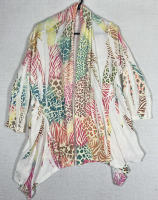 Cactus USA Colorful Kimono Style Duster Womens Large Animal Print