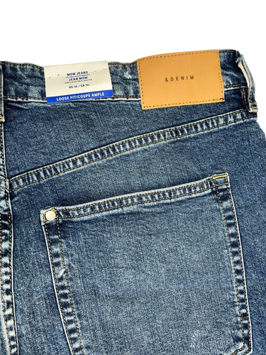 NEW Jeans High Waist Button Fly Loose Fit Denim Blue Women Size 16 NWT M Wash - Picture 5 of 8