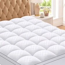 ZEF-Extra Thick Mattress Pad Cover For Back Pain, Cooling Mattress Protector Wi