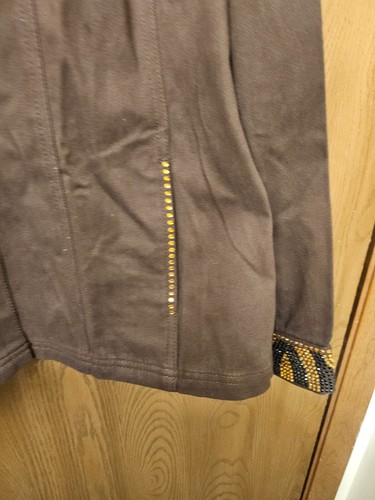Quacker Factory Brown Denim jacket with rhinestones XL NWT - Picture 13 of 23