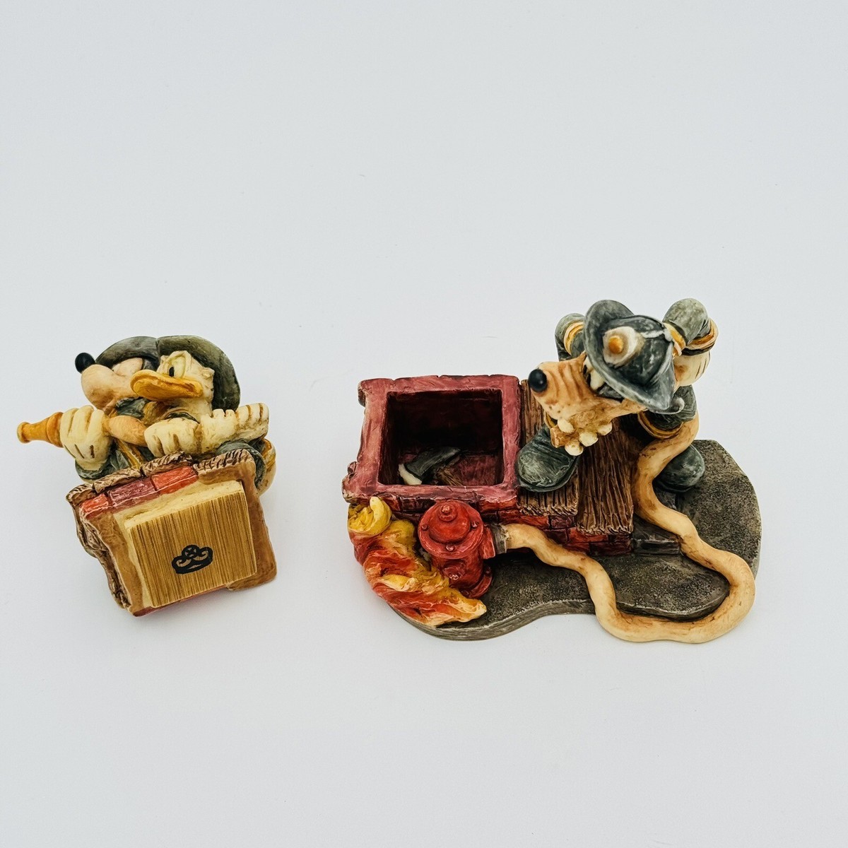 Disney Harmony Kingdom Firefighter Mickey & Co Figure Trinket Box
