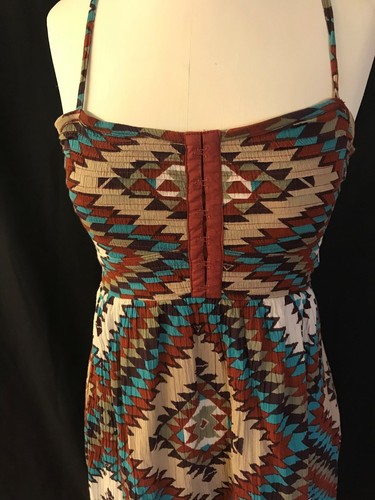 Billabong Women’s Jr. Short Dress Size M Aztec Multi Color Straps Empire Waist - Picture 2 of 8
