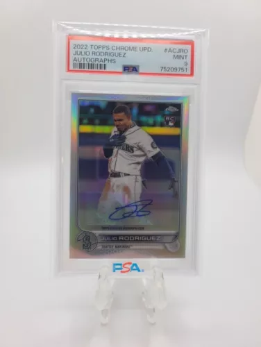 2022 Topps Chrome Update Julio Rodriguez Rookie Card RC Autograph AC - JRO PSA 9