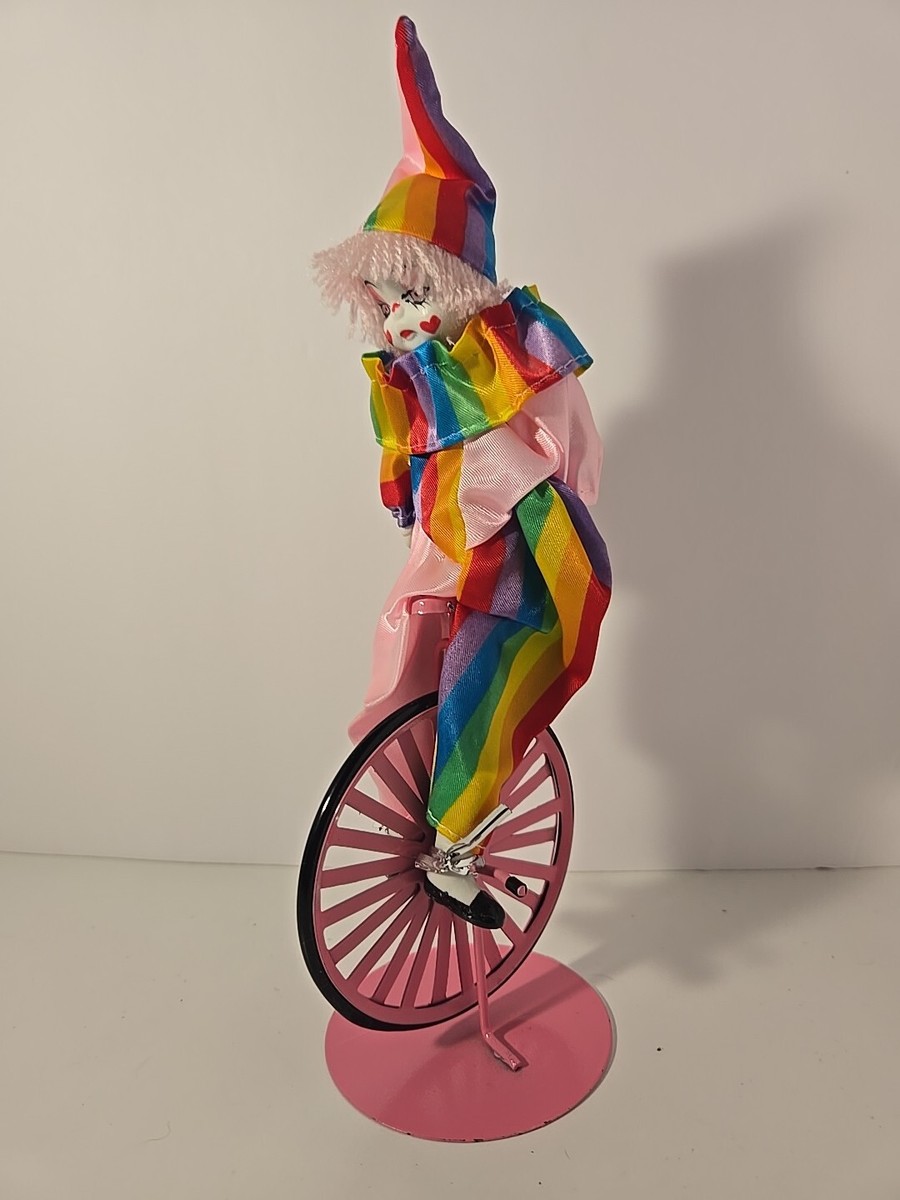 Cevik Clown Figurine USED ピエロ陶器人形置物 Vintage Ceramic Creepy Circus CLOWN w/ X Eyes Figurine